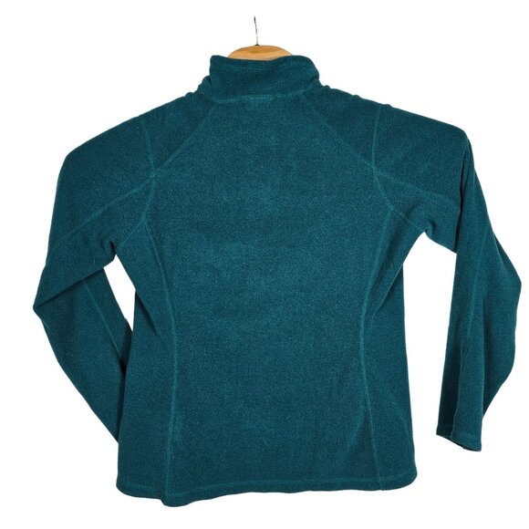 The North Face 1/4‎ Zip Pull Over Fleece Shirt Jacket Medium Women's Green - Picture 2 of 8